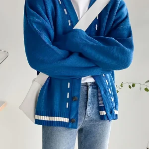 Men's Color-Block Knit Sweater - Soft and Warm for Autumn/Winter