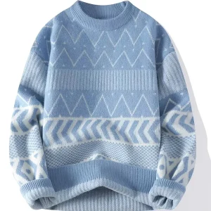 Men's Color-Block Knit Sweater - Soft and Warm for Autumn/Winter
