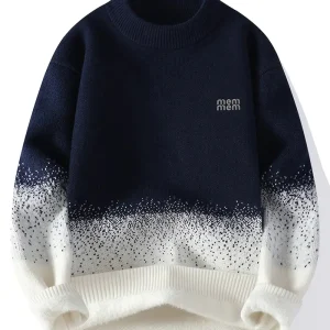 Men's Color-Block Knit Sweater - Soft and Warm for Autumn/Winter