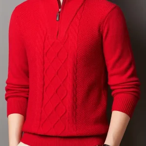 Men's Color-Block Knit Sweater - Soft and Warm for Autumn/Winter