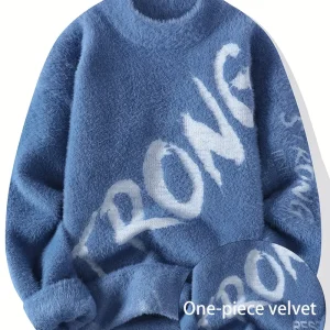 Men's Color-Block Knit Sweater - Soft and Warm for Autumn/Winter