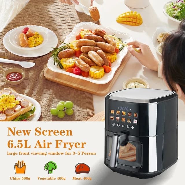 8L Smart Air Fryer 6 In 1 Black 1400w Healthy Oven Non-stick Multifunction Digital Touch Air Fryer