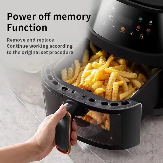 8L Smart Air Fryer 6 In 1 Black 1400w Healthy Oven Non-stick Multifunction Digital Touch Air Fryer