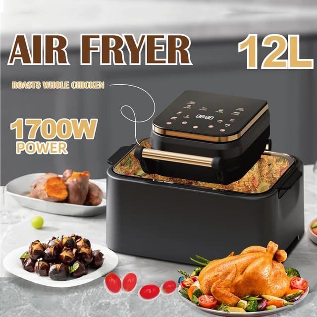 8L Smart Air Fryer 6 In 1 Black 1400w Healthy Oven Non-stick Multifunction Digital Touch Air Fryer
