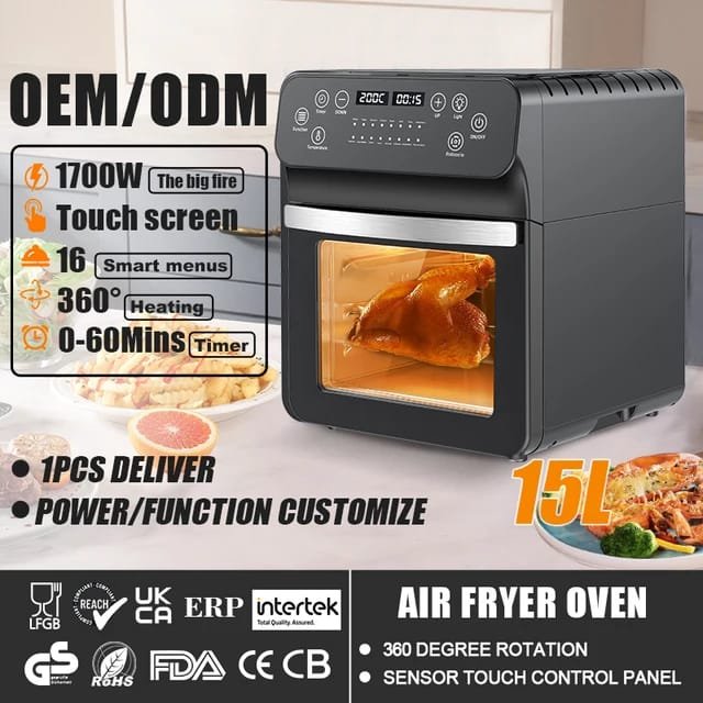 8L Smart Air Fryer 6 In 1 Black 1400w Healthy Oven Non-stick Multifunction Digital Touch Air Fryer
