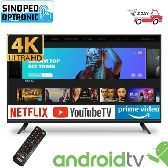 Android 43 inch flat screen smart bezel less tv