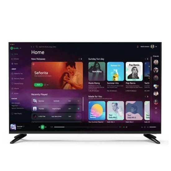 Android 43 inch flat screen smart bezel less tv