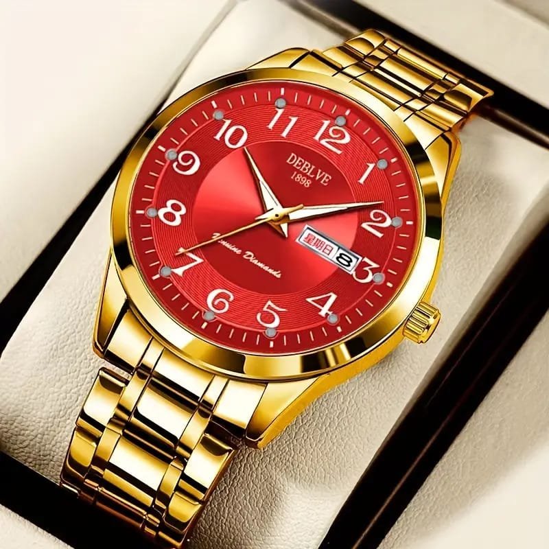 Dianpai Men's Luxury Automatic Mechanical Watch - Luminous Blue Dial, Roman Numerals, Date Display, Stainless Steel Band