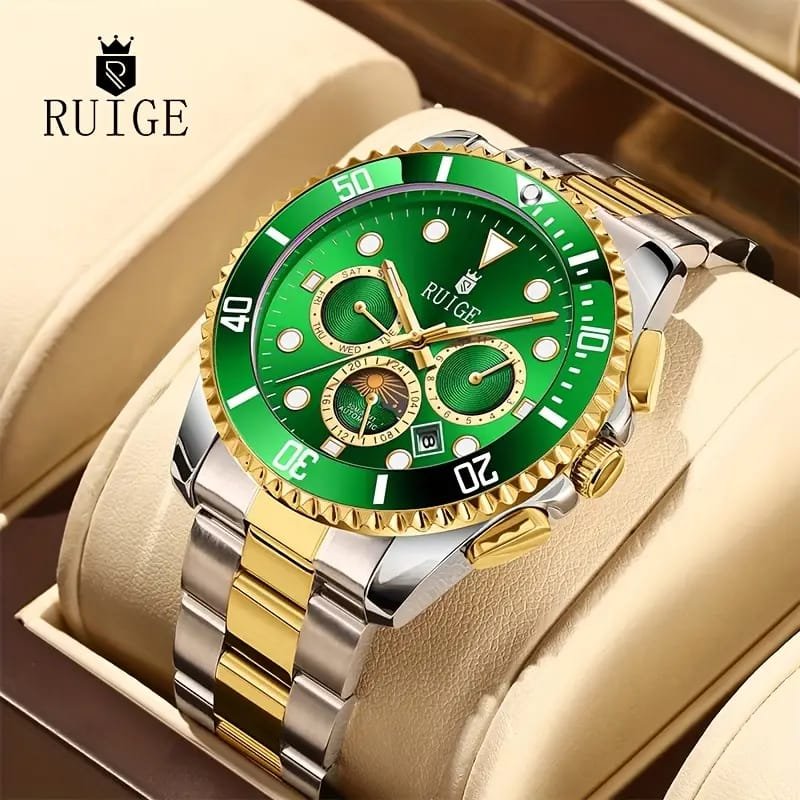 Dianpai Men's Luxury Automatic Mechanical Watch - Luminous Blue Dial, Roman Numerals, Date Display, Stainless Steel Band