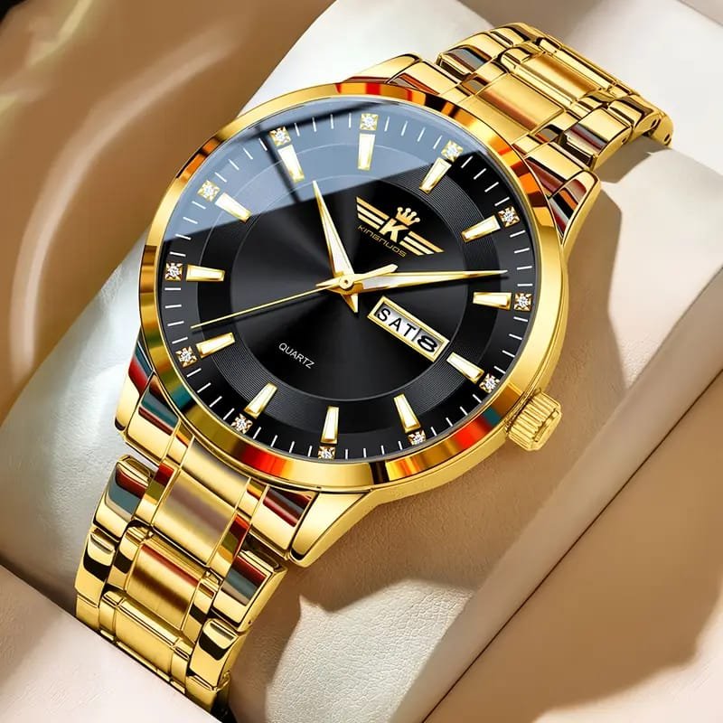 Dianpai Men's Luxury Automatic Mechanical Watch - Luminous Blue Dial, Roman Numerals, Date Display, Stainless Steel Band