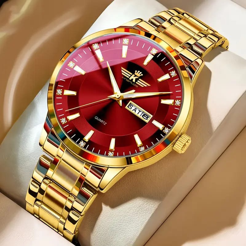 Dianpai Men's Luxury Automatic Mechanical Watch - Luminous Blue Dial, Roman Numerals, Date Display, Stainless Steel Band