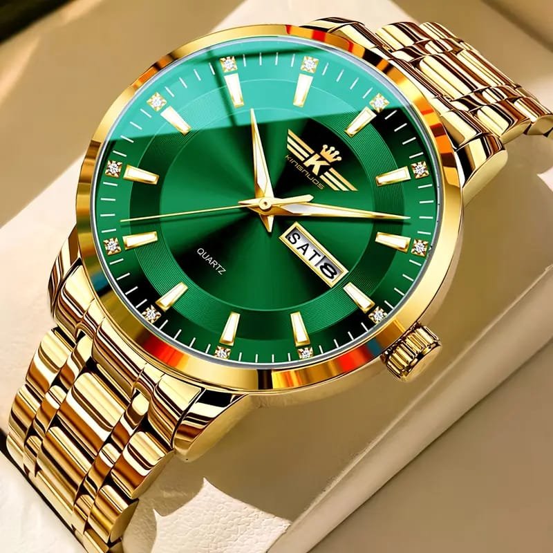 Dianpai Men's Luxury Automatic Mechanical Watch - Luminous Blue Dial, Roman Numerals, Date Display, Stainless Steel Band