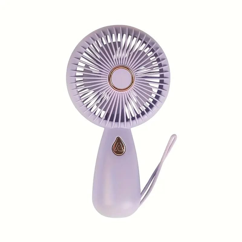 USB Rechargeable Mini Fan with LED Display & Flashlight, 3-Speed Adjustable