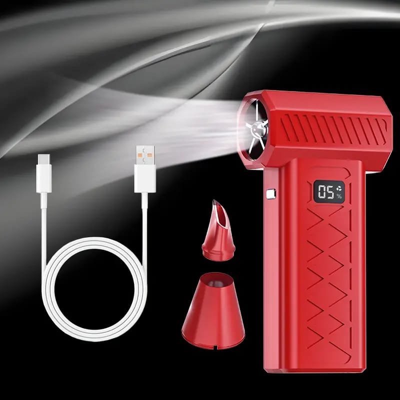 USB Rechargeable Mini Fan with LED Display & Flashlight, 3-Speed Adjustable