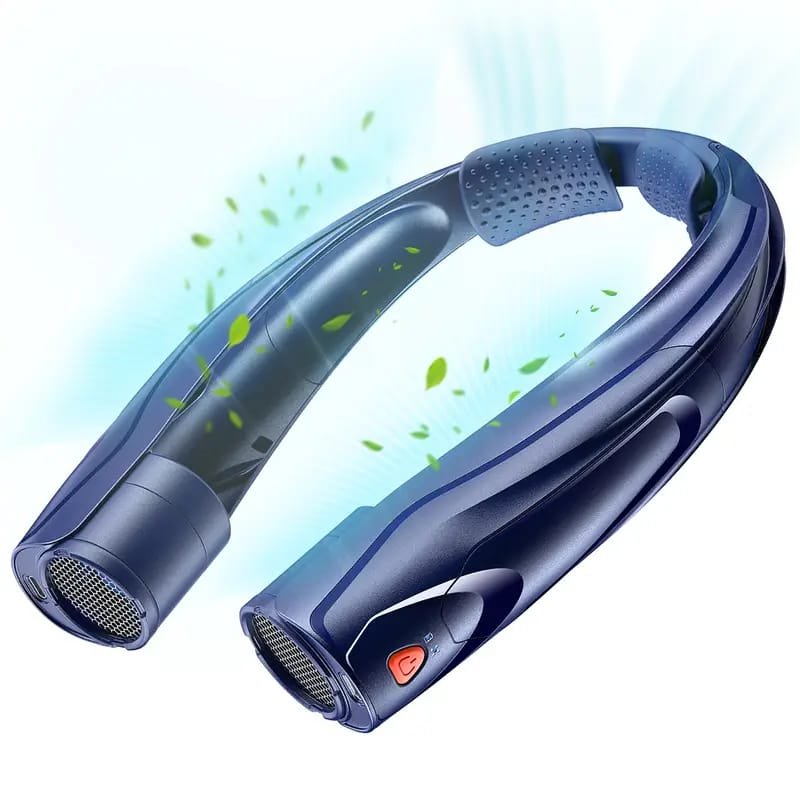 USB Rechargeable Mini Fan with LED Display & Flashlight, 3-Speed Adjustable