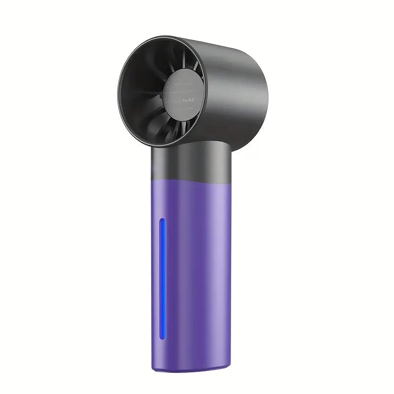 USB Rechargeable Mini Fan with LED Display & Flashlight, 3-Speed Adjustable