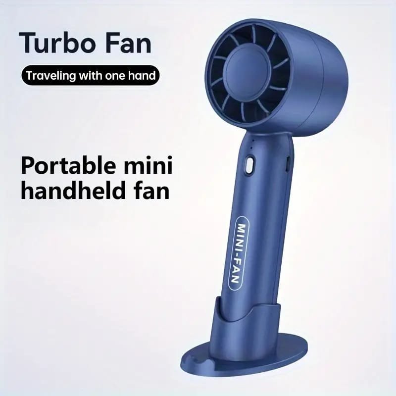 USB Rechargeable Mini Fan with LED Display & Flashlight, 3-Speed Adjustable