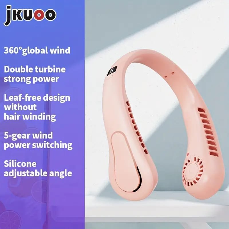 USB Rechargeable Mini Fan with LED Display & Flashlight, 3-Speed Adjustable