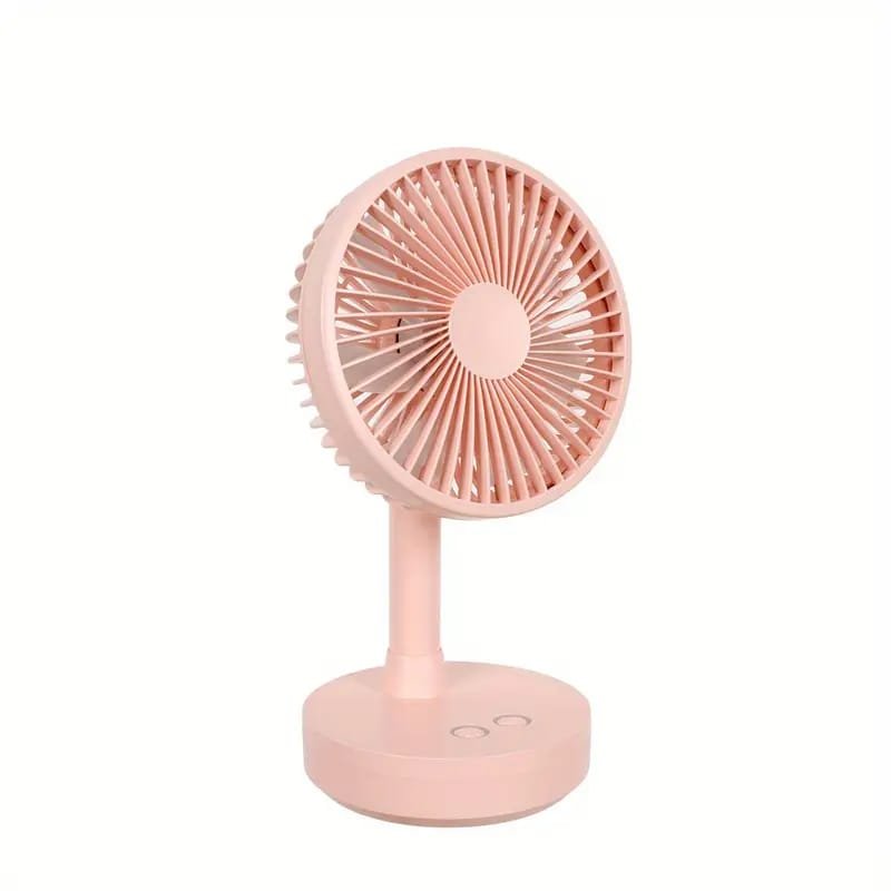 USB Rechargeable Mini Fan with LED Display & Flashlight, 3-Speed Adjustable
