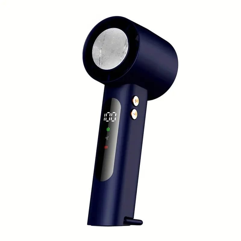 USB Rechargeable Mini Fan with LED Display & Flashlight, 3-Speed Adjustable