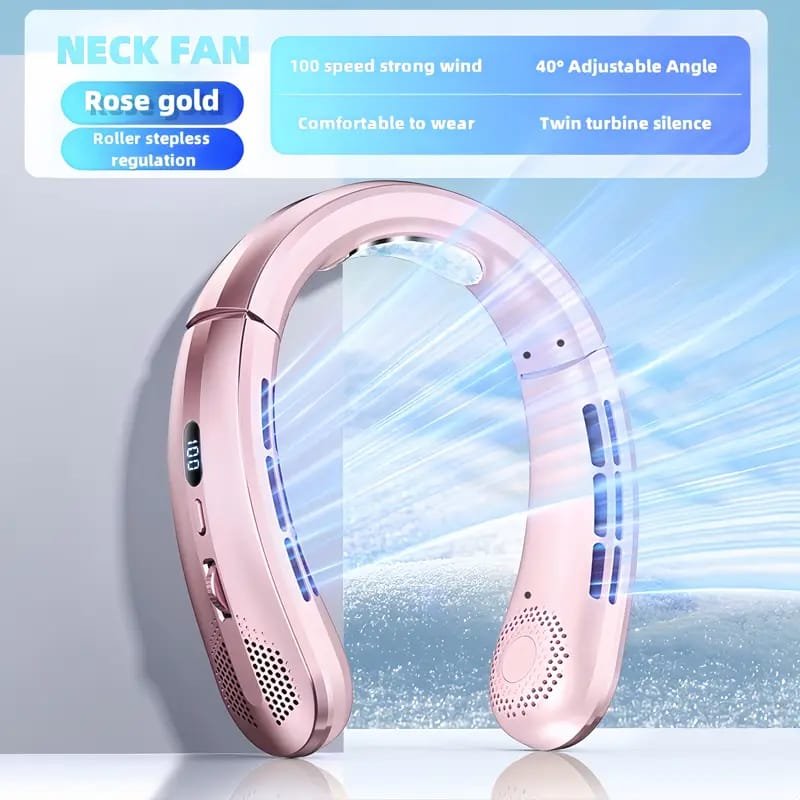 USB Rechargeable Mini Fan with LED Display & Flashlight, 3-Speed Adjustable