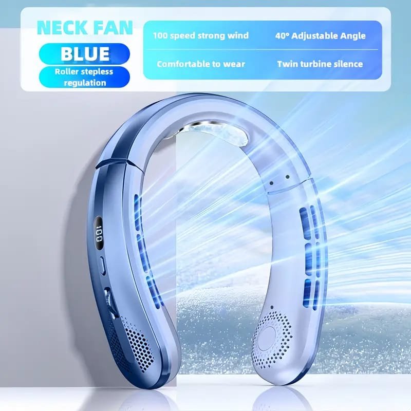 USB Rechargeable Mini Fan with LED Display & Flashlight, 3-Speed Adjustable