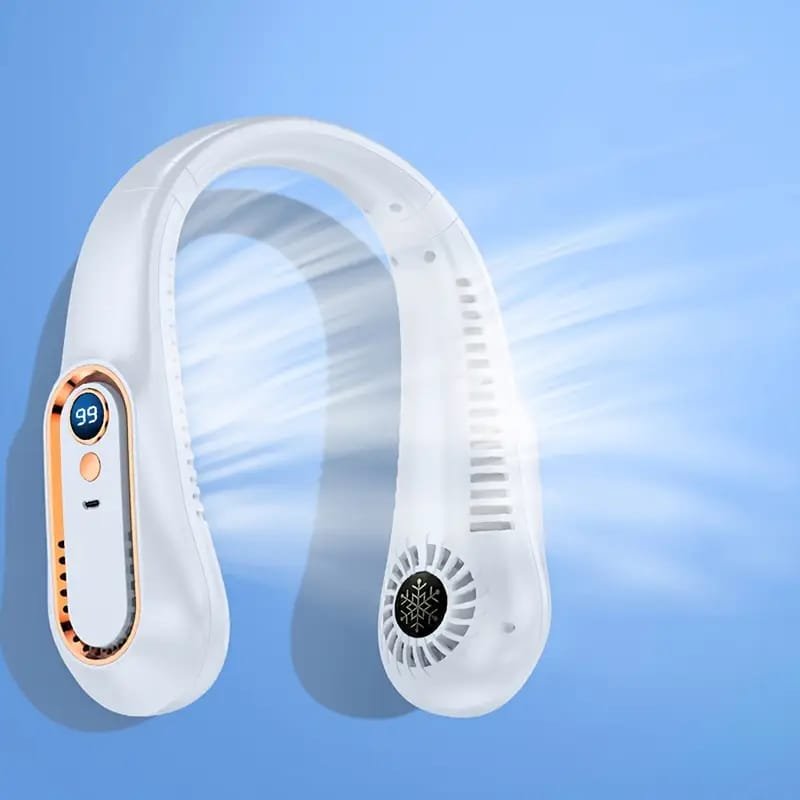 USB Rechargeable Mini Fan with LED Display & Flashlight, 3-Speed Adjustable (Copy)