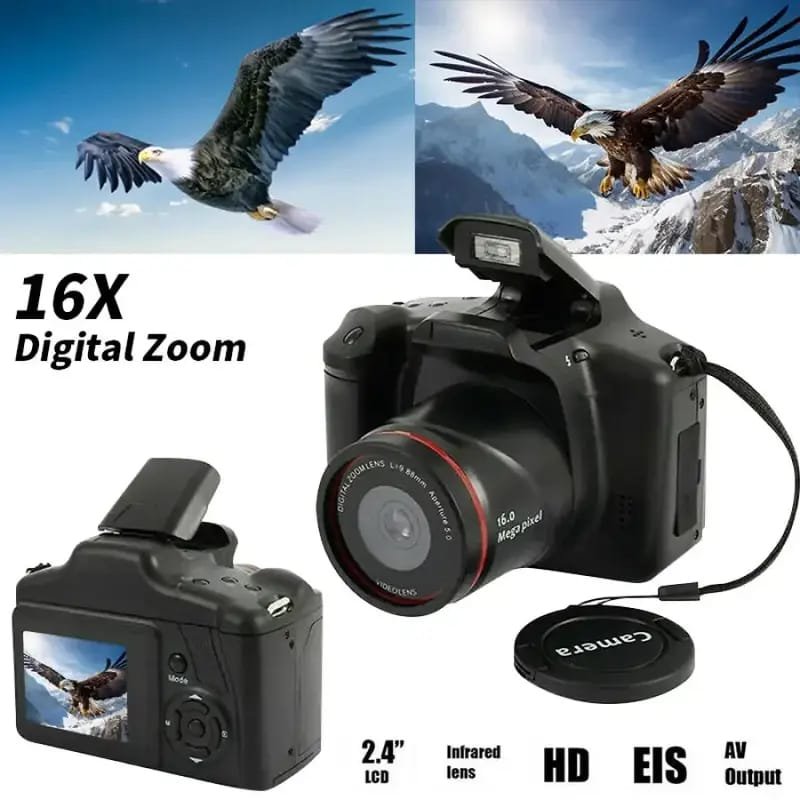 4K Digital Camera for Photography & Vlogging - 16X Zoom, 180° Flip Screen, 52mm Macro Lens, 2 Batteries & 32GB SD Card Included