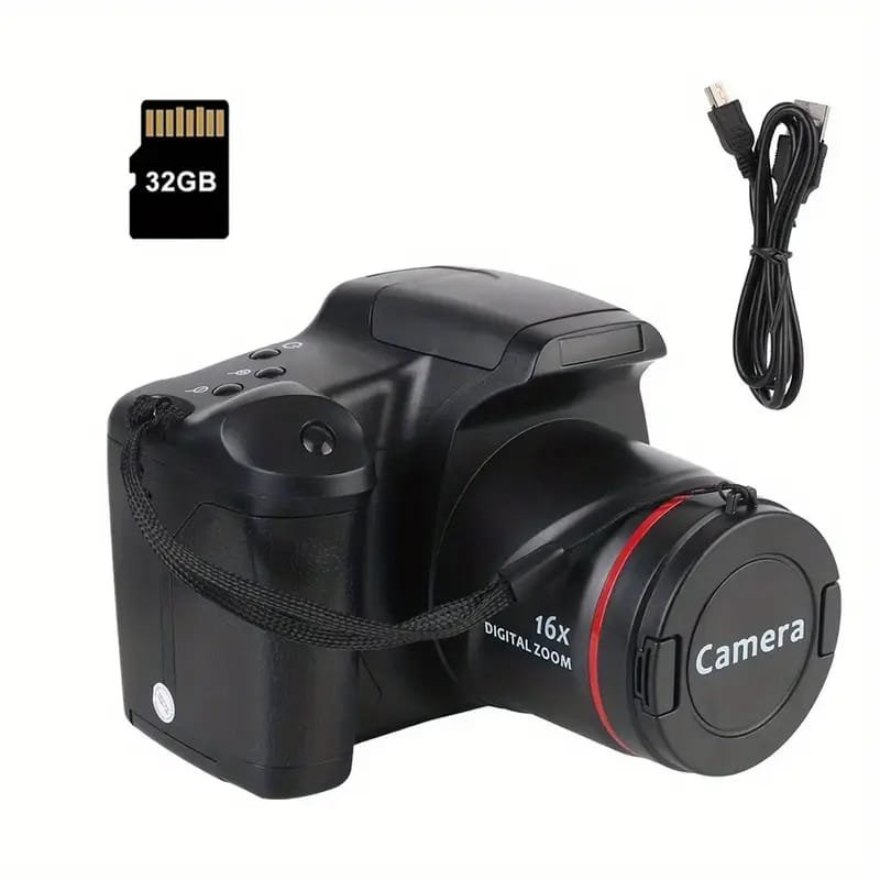 4K Digital Camera for Photography & Vlogging - 16X Zoom, 180° Flip Screen, 52mm Macro Lens, 2 Batteries & 32GB SD Card Included