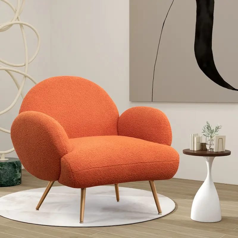 Tuchico Modern Accent Chair -  Veet Upholstery, No Assembly Required, for Living Room,