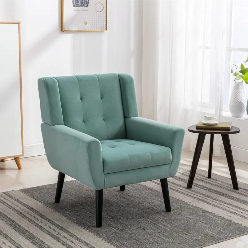 Tuchico Modern Accent Chair -  Veet Upholstery, No Assembly Required, for Living Room,