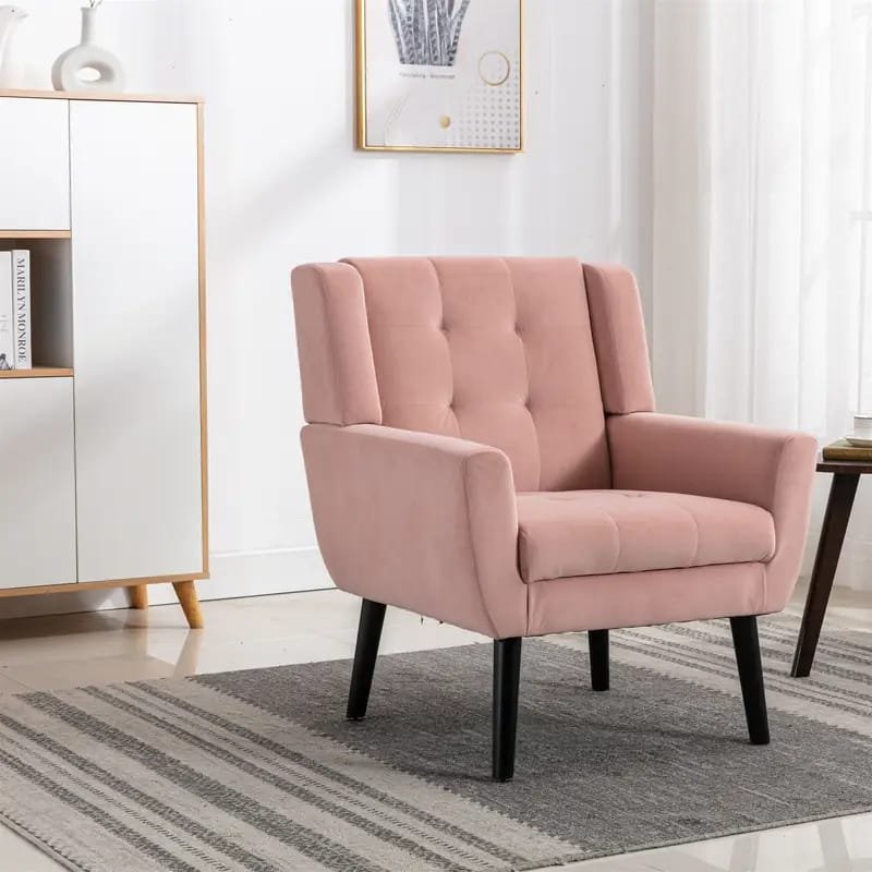 Tuchico Modern Accent Chair -  Veet Upholstery, No Assembly Required, for Living Room,