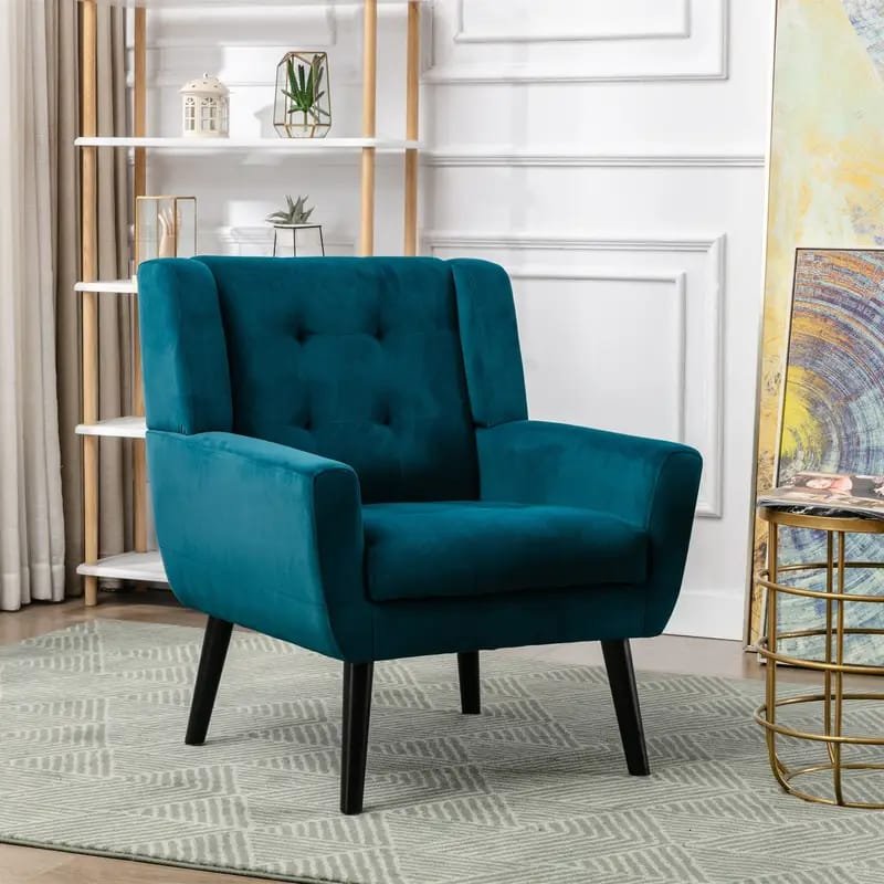 Tuchico Modern Accent Chair -  Veet Upholstery, No Assembly Required, for Living Room,