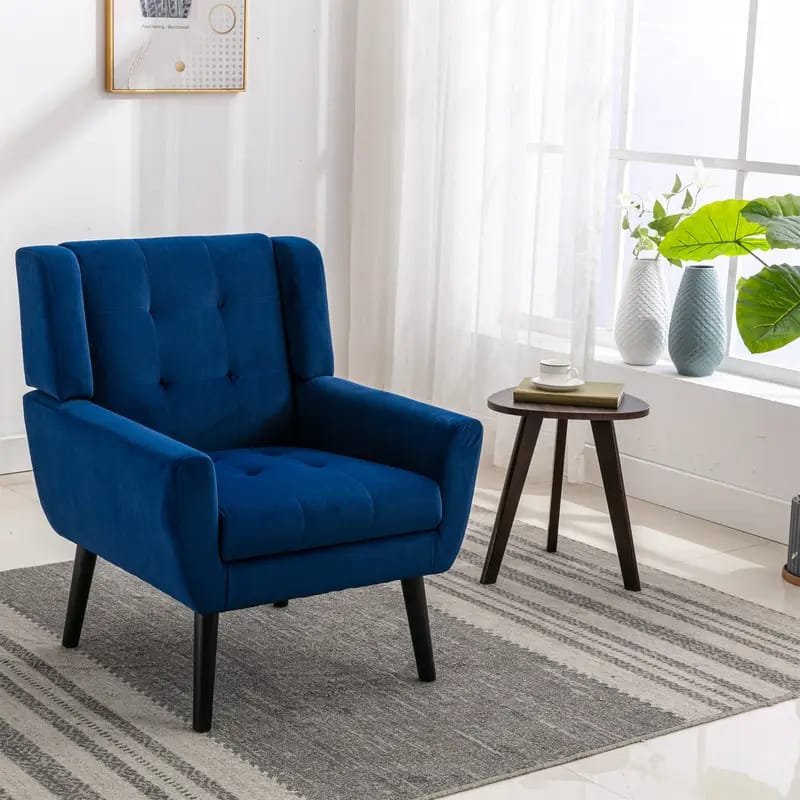 Tuchico Modern Accent Chair -  Veet Upholstery, No Assembly Required, for Living Room,