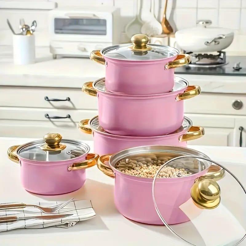 Stainless Steel Pot Set, – Perfect for Family Gatherings and Outdoor Events. Ideal Gift Choice, Pots for Cooking, Cooking Pot Set, Cooking Pots, Outdoor Dining, Family Cooking,