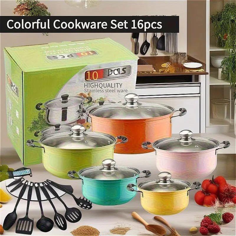 Stainless Steel Pot Set, – Perfect for Family Gatherings and Outdoor Events. Ideal Gift Choice, Pots for Cooking, Cooking Pot Set, Cooking Pots, Outdoor Dining, Family Cooking,