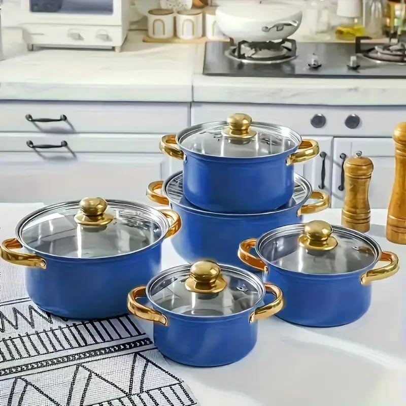 Stainless Steel Pot Set, – Perfect for Family Gatherings and Outdoorg Events. Ideal Gift Choice, Pots for Cooking, Cooking Pot Set, Cookin Pots, Outdoor Dining, Family Cooking,