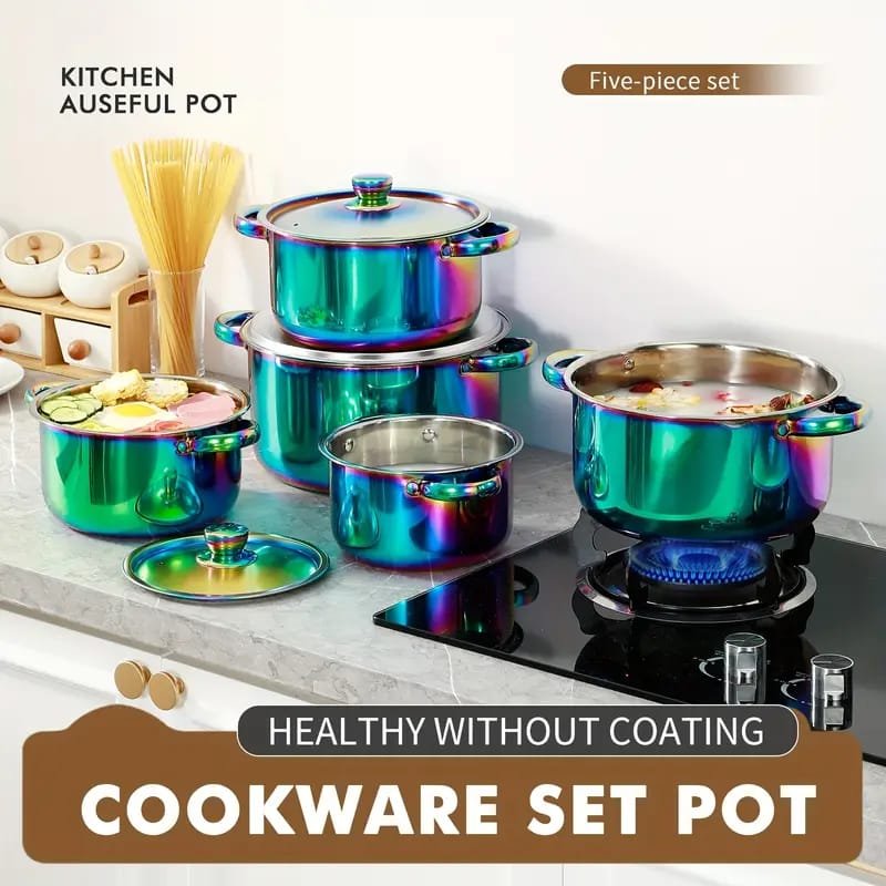 Stainless Steel Pot Set, – Perfect for Family Gatherings and Outdoorg Events. Ideal Gift Choice, Pots for Cooking, Cooking Pot Set, Cookin Pots, Outdoor Dining, Family Cooking,
