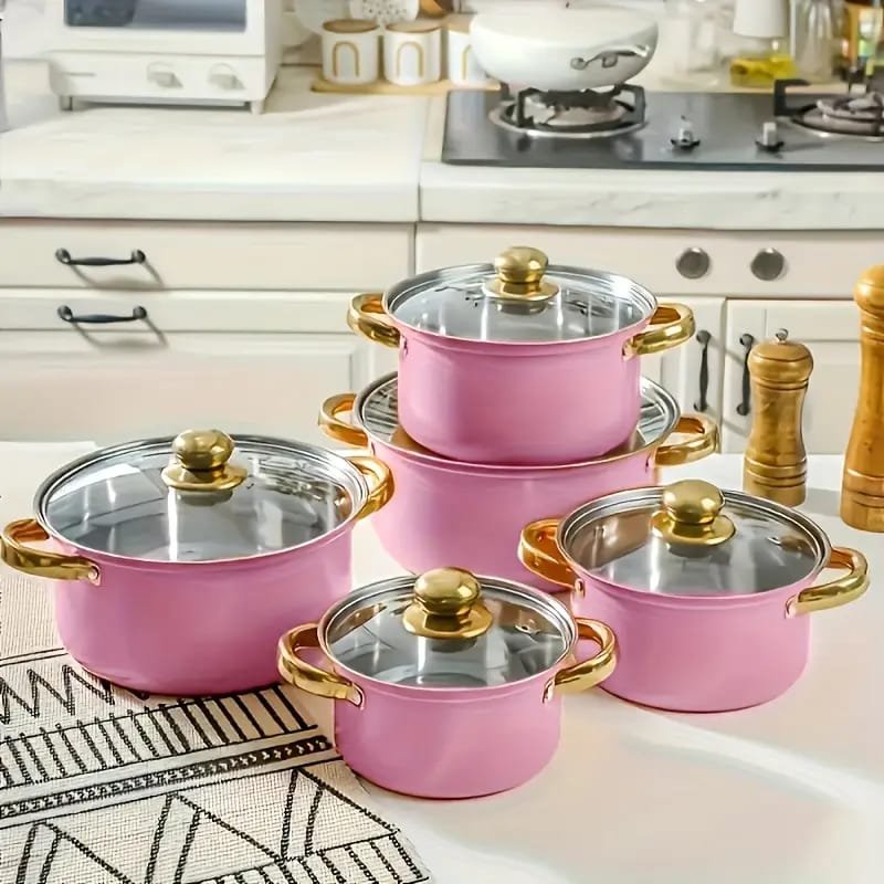 Stainless Steel Pot Set, – Perfect for Family Gatherings and Outdoorg Events. Ideal Gift Choice, Pots for Cooking, Cooking Pot Set, Cookin Pots, Outdoor Dining, Family Cooking,