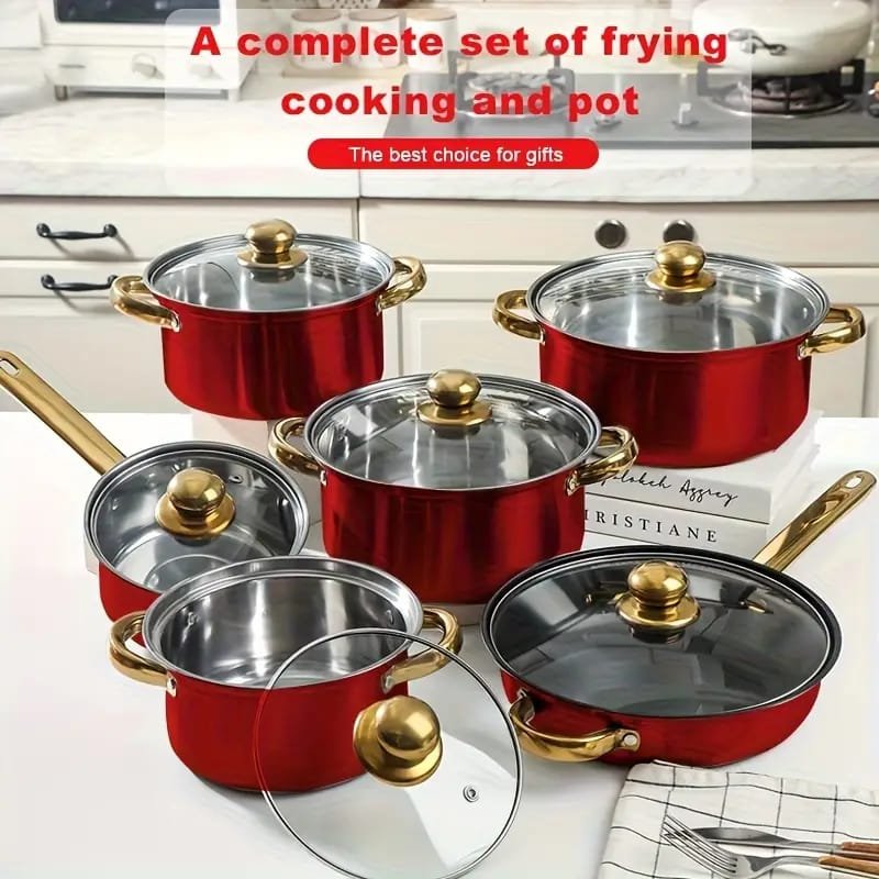 Stainless Steel Pot Set, – Perfect for Family Gatherings and Outdoorg Events. Ideal Gift Choice, Pots for Cooking, Cooking Pot Set, Cookin Pots, Outdoor Dining, Family Cooking,