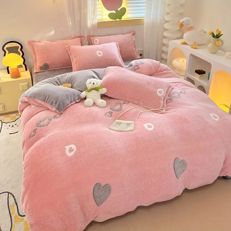 1pc Thickened Winter Striped Printed Taffeta Duvet Cover - Contemporary Style