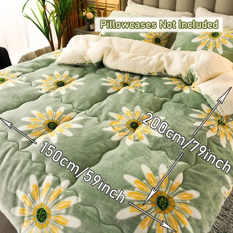 1pc Thickened Winter Striped Printed Taffeta Duvet Cover - Contemporary Style