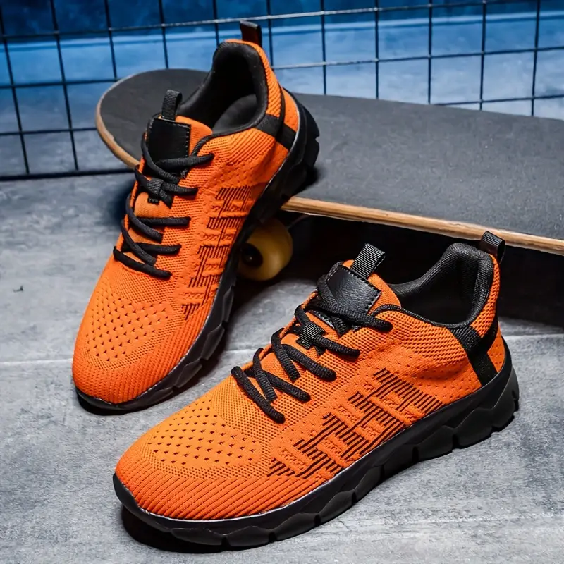 Men'S Fashion Sneakers, Solid Color, All-Season, Low Top, Casual Street Style, Fabric Upper & Lining,