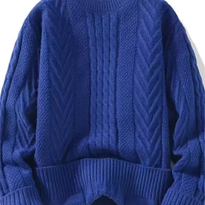 Men's Color-Block Knit Sweater - Soft and Warm for Autumn/Winter