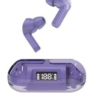 COREGENIX Slide DigitalDisplay Bluetooth True Wireless (TWS) In Ear 30 Hours Playback Low Latency IPX5(Splash & Sweat Proof) Purple