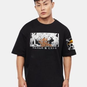 Crazymonk Unisex Luffy Gear 5 Anime Printed Cotton Oversized T-shirt