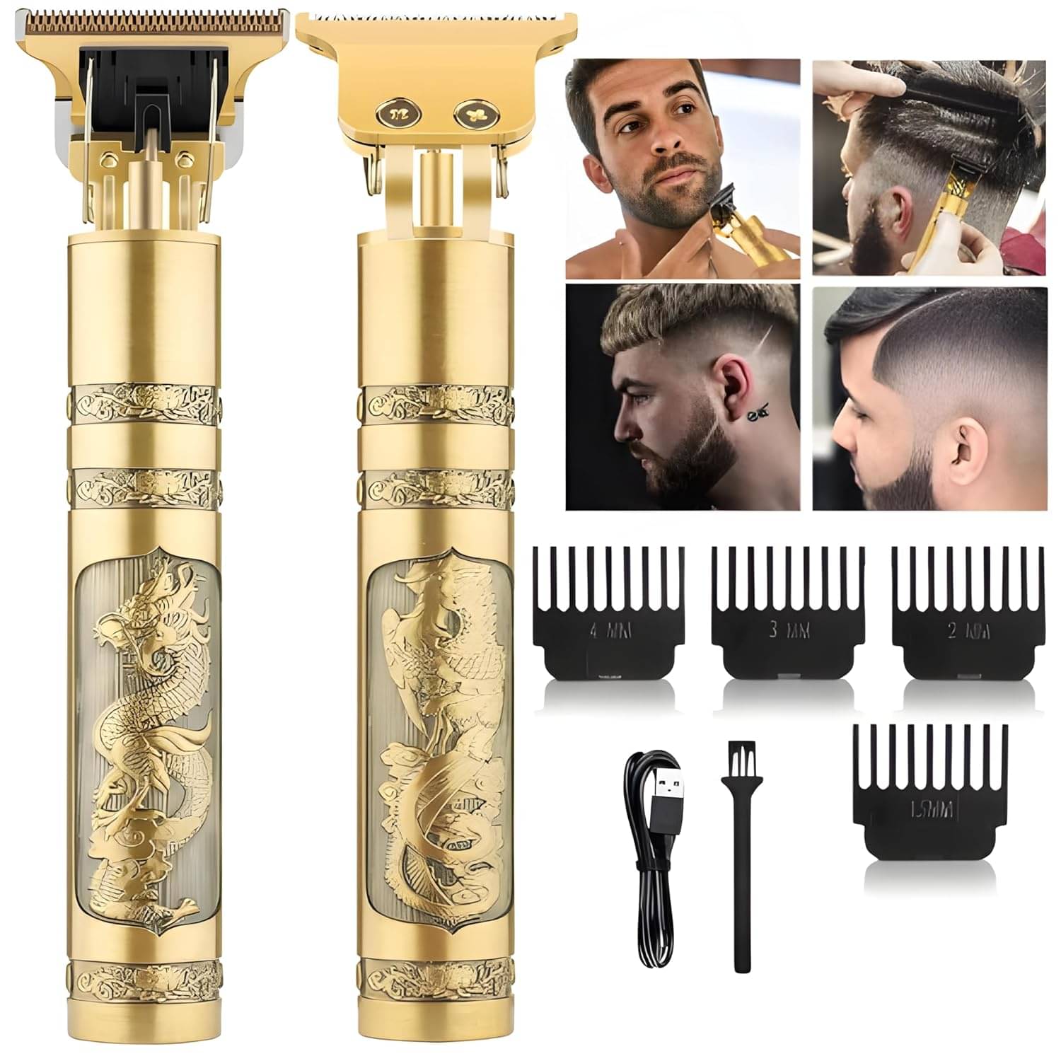 Gatih Hair Trimmer Gold Corded Beard Trimmer With 120 minutes Runtime