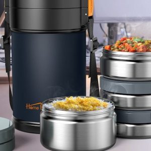 Home Puff Blue Insulated Stainless Steel Lunch Box