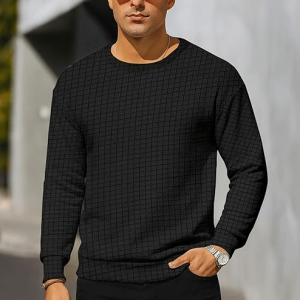 KCON Fleece Round Neck Men's Sweatshirt - Black ( Pack of 1 )