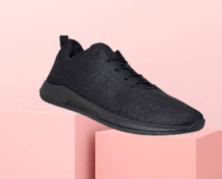 Kzaara Black Men's Sports Running Shoes